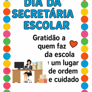 Painel feliz dia da secretária escolar