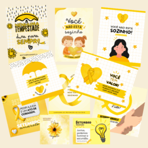 10 cartões de lembrancinhas Setembro Amarelo