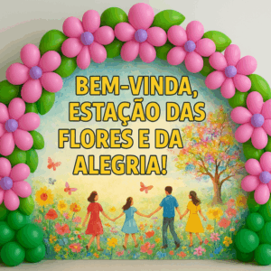 🌸🌼 Painel Bem-vinda Primavera- Estação das flores e da alegria!