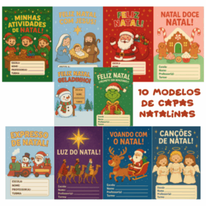 Kit 10 Capas de Avaliações Natalinas