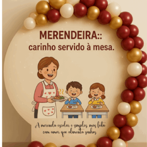 Painel merendeira escolar "Carinho Servindo á mesa"