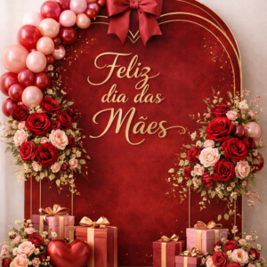 PAINEL DECORATIVO DIA DAS MÃES – MARSALA LUXO