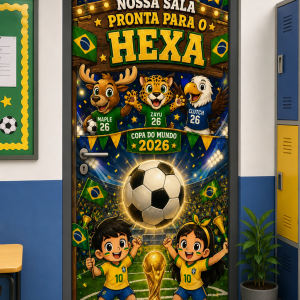 Painel de porta nossa sala pronta para o hexa