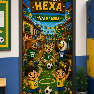 Painel  porta Torcida do Hexa