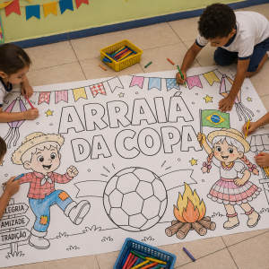 Cartaz para Pintura Coletiva – Arraiá da Copa