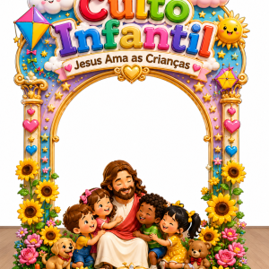 Portal Painel “Culto Infantil – Jesus Ama as Crianças”