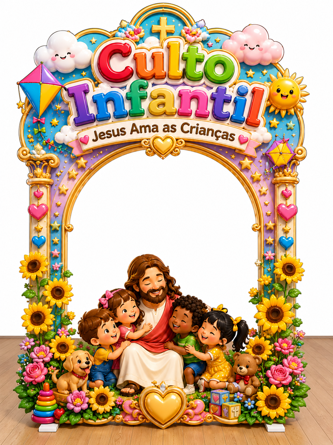 Portal Painel “Culto Infantil – Jesus Ama as Crianças”