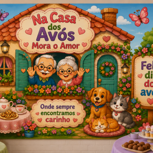 Painel na casa dos avós