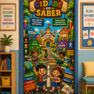 Painel para porta Bem vindos a cidade do saber