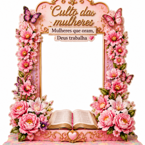 Painel para foto "Culto de mulheres" rosa
