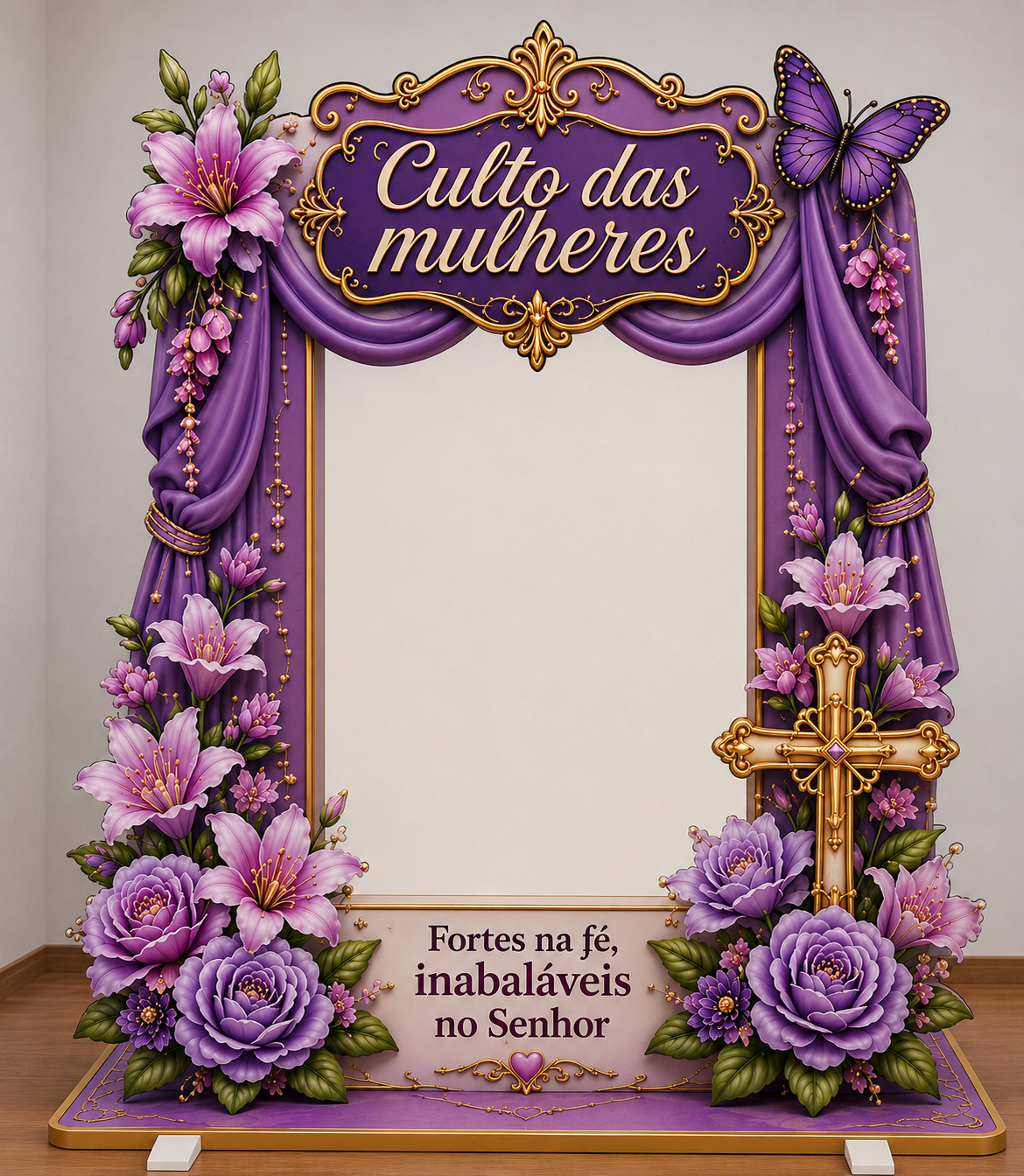 PAINEL PARA FOTO – CULTO DAS MULHERES lilás
