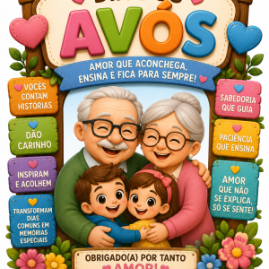 Painel dia dos avós amor que aconchega