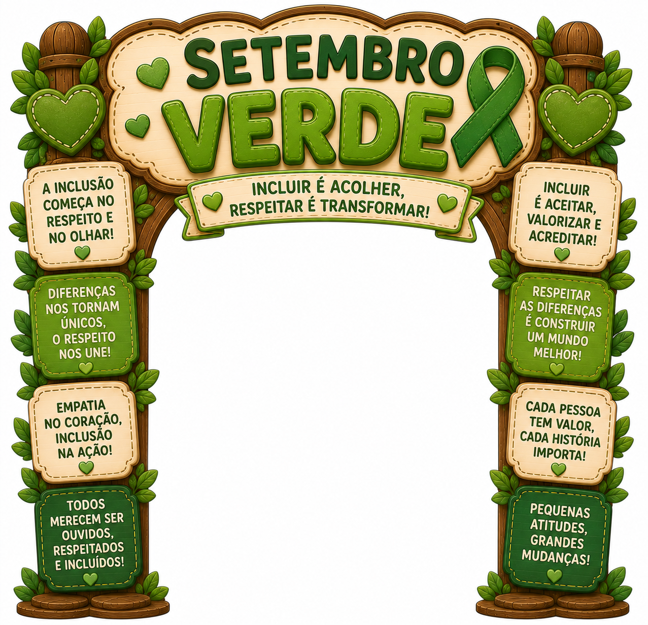 Painel Arco Setembro Verde — Inclusão que transforma!
