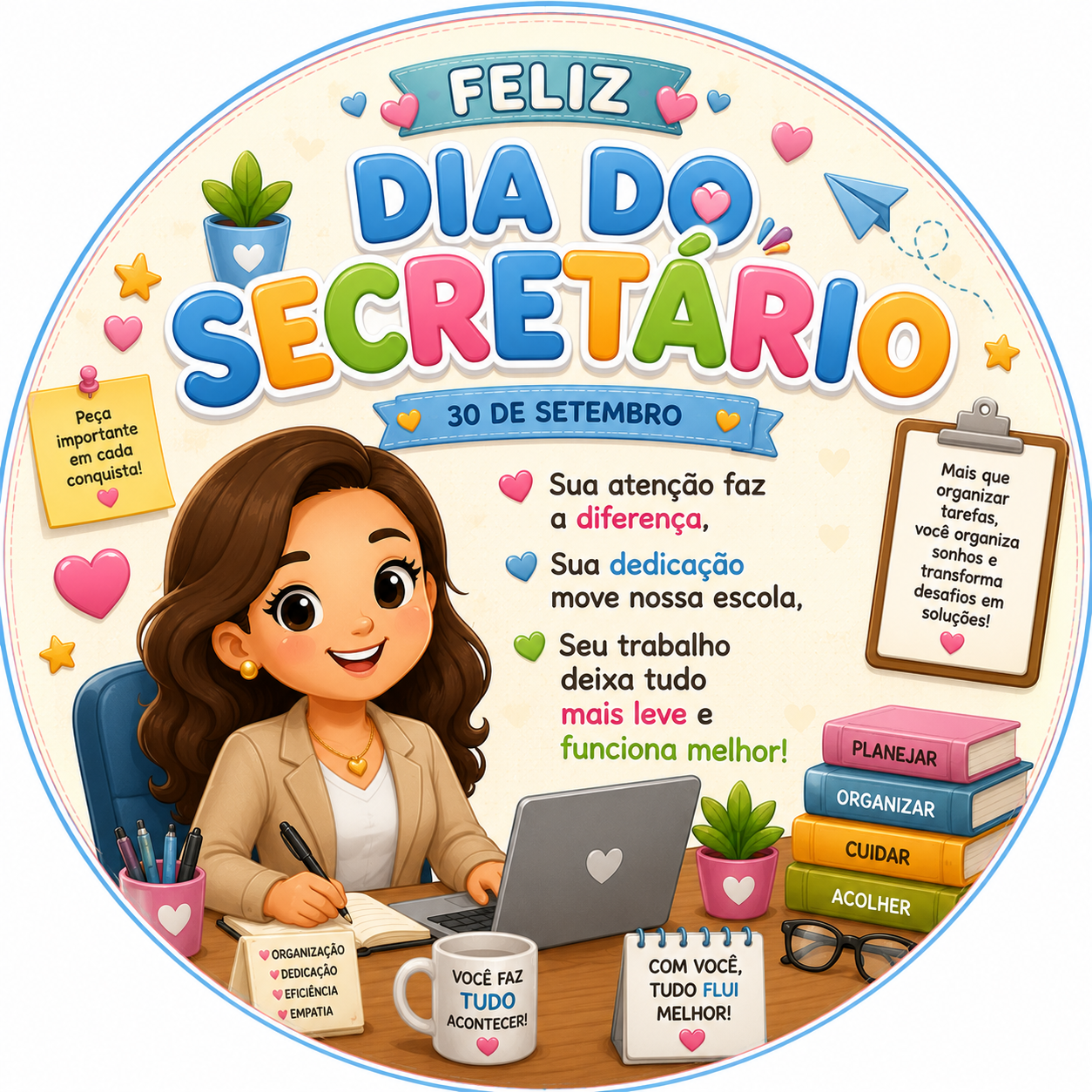 Painel + Lembrancinha Dia do Secretário(a) Escolar