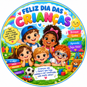 Painel Redondo Feliz dia da crianças