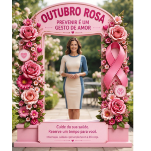 PAINEL PORTAL PARA FOTOS – OUTUBRO ROSA “PREVENIR É UM GESTO DE AMOR”