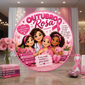 Painel Redondo Outubro Rosa